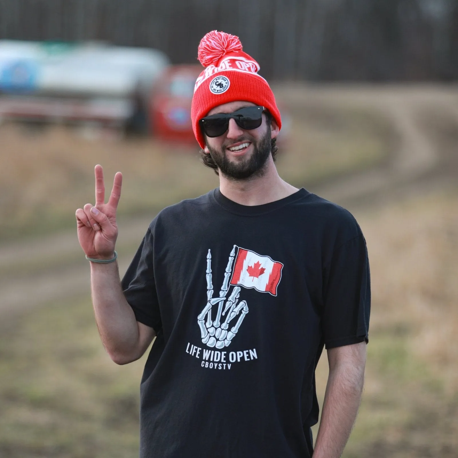 Red LWO Pom Beanie