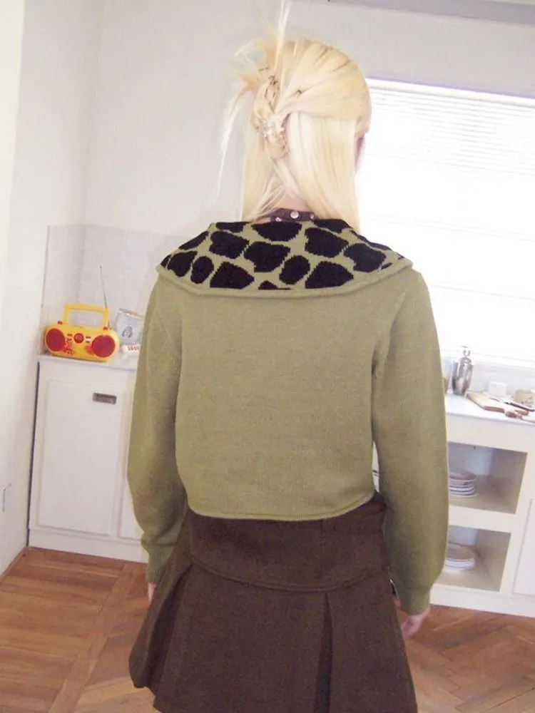 Retro jacquard wool cardigan【s0000003506】
