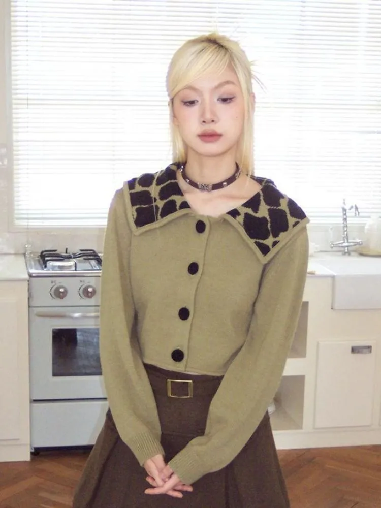 Retro jacquard wool cardigan【s0000003506】
