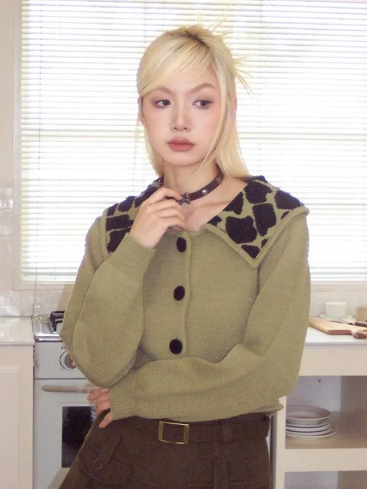 Retro jacquard wool cardigan【s0000003506】