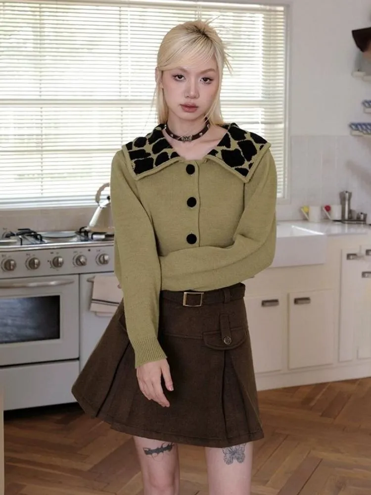 Retro jacquard wool cardigan【s0000003506】