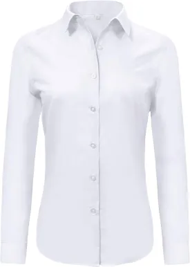 Ruisin Super Soft Wrinkle Free Button Down Shirts for Women Solid Long Sleeve Striped Formal Work Dress Blouses Tops