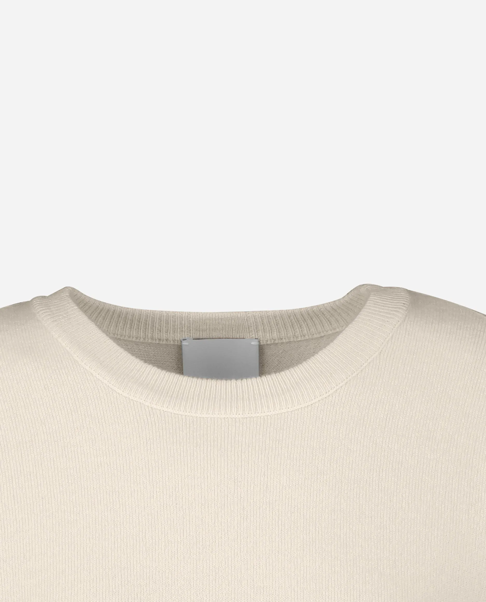 Rundhals Pullover aus Cashmere-Mischung in Creme