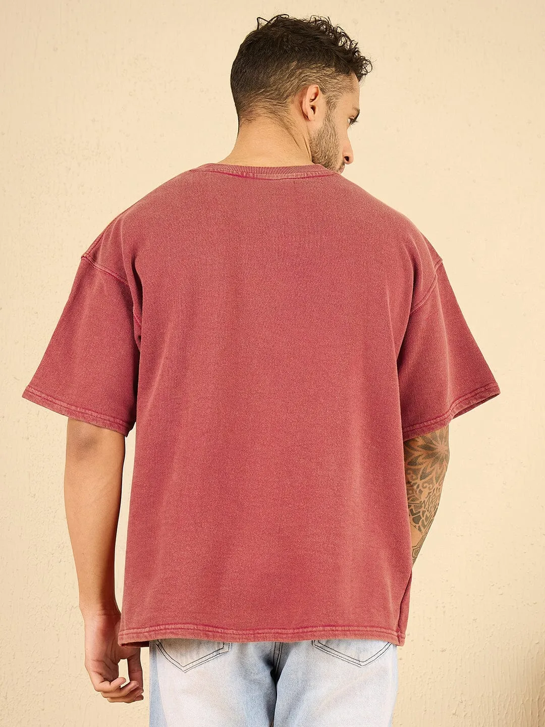 Rust Acid Floral Graphic Oversized Tshirt