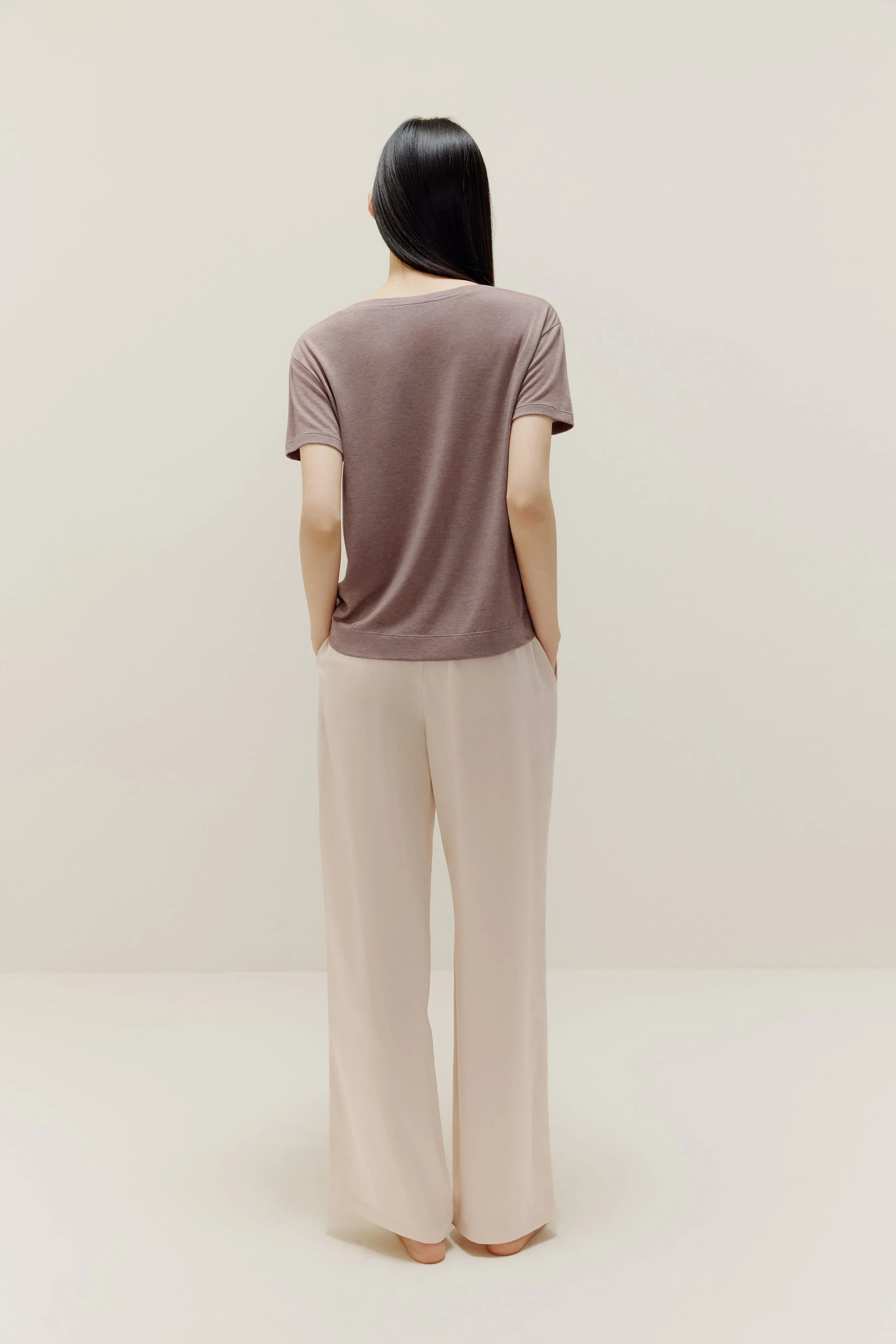 Short Sleeve Drape-Front Sweater