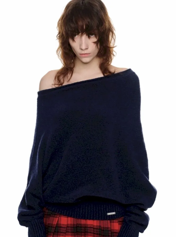 Slant Shoulder Sweater【s0000010646】