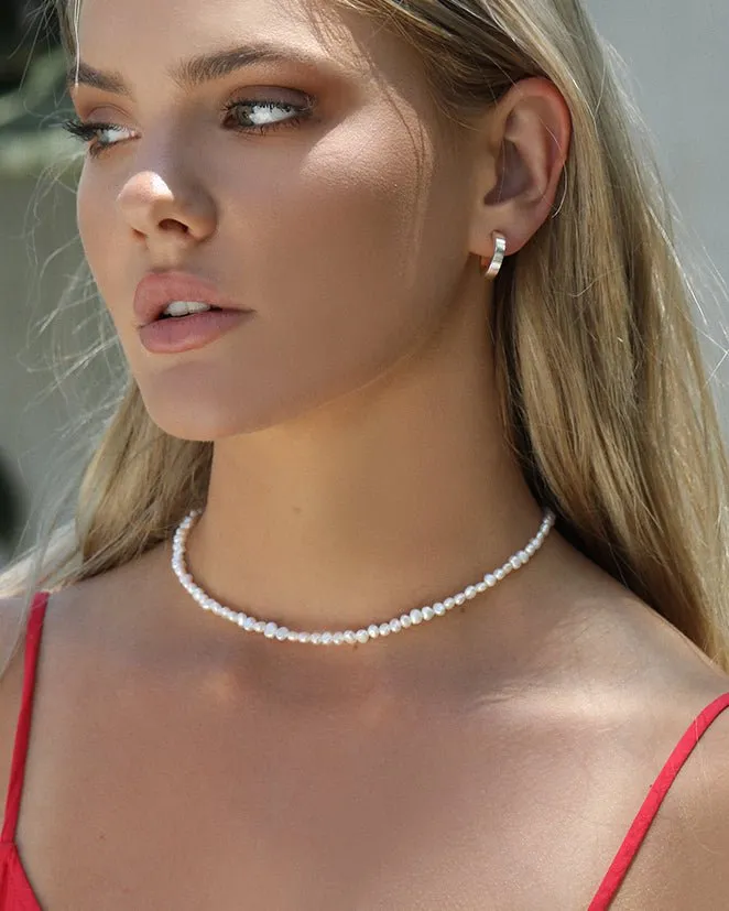 Square Thick Hoop Earrings  - Sterling Silver