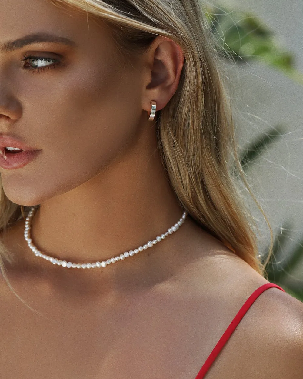 Square Thick Hoop Earrings  - Sterling Silver