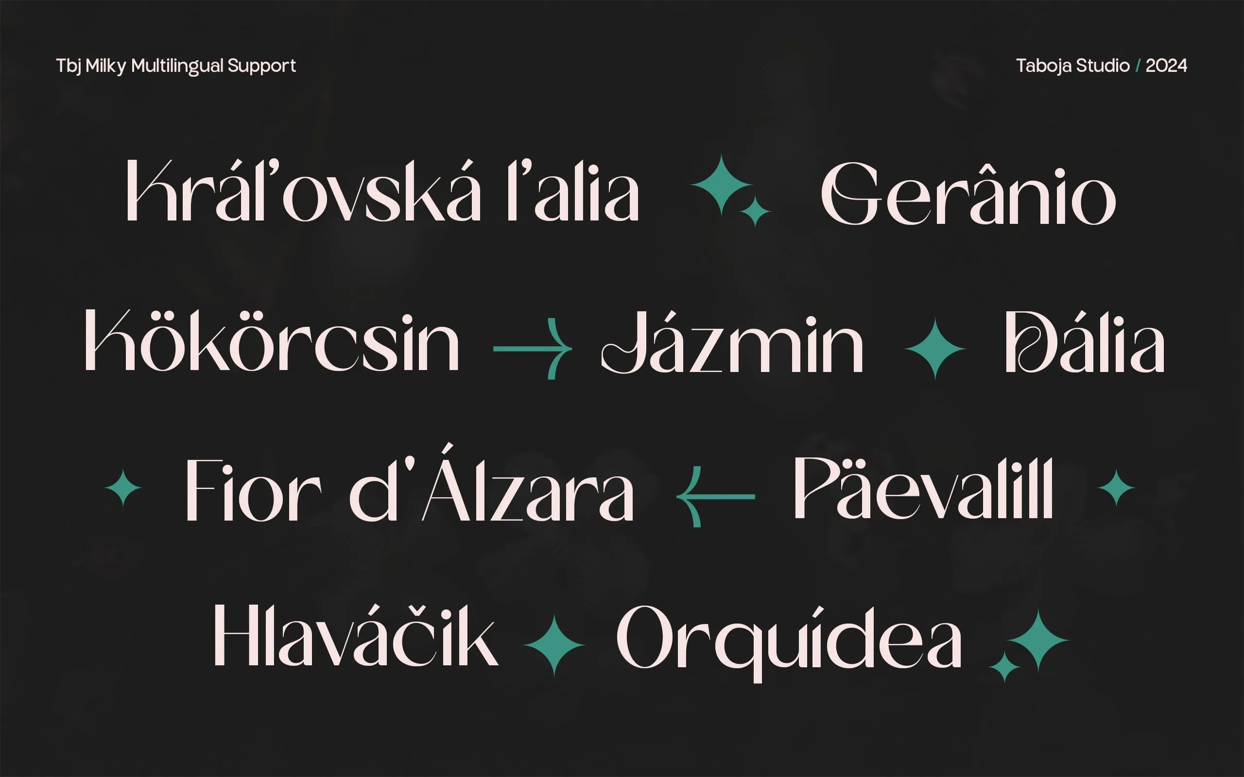 TBJ Milky – 8 Styles Boldly Sans