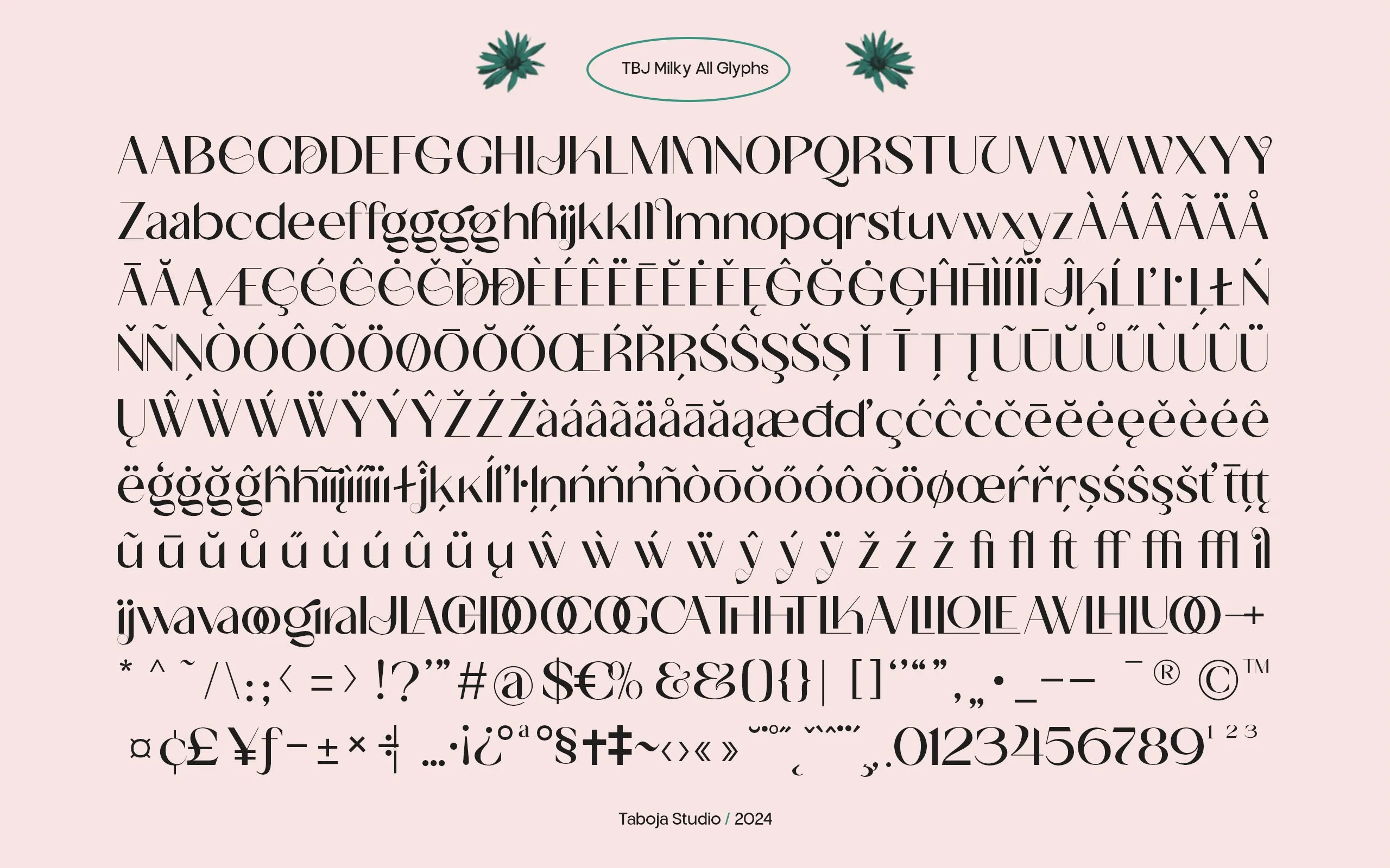 TBJ Milky – 8 Styles Boldly Sans