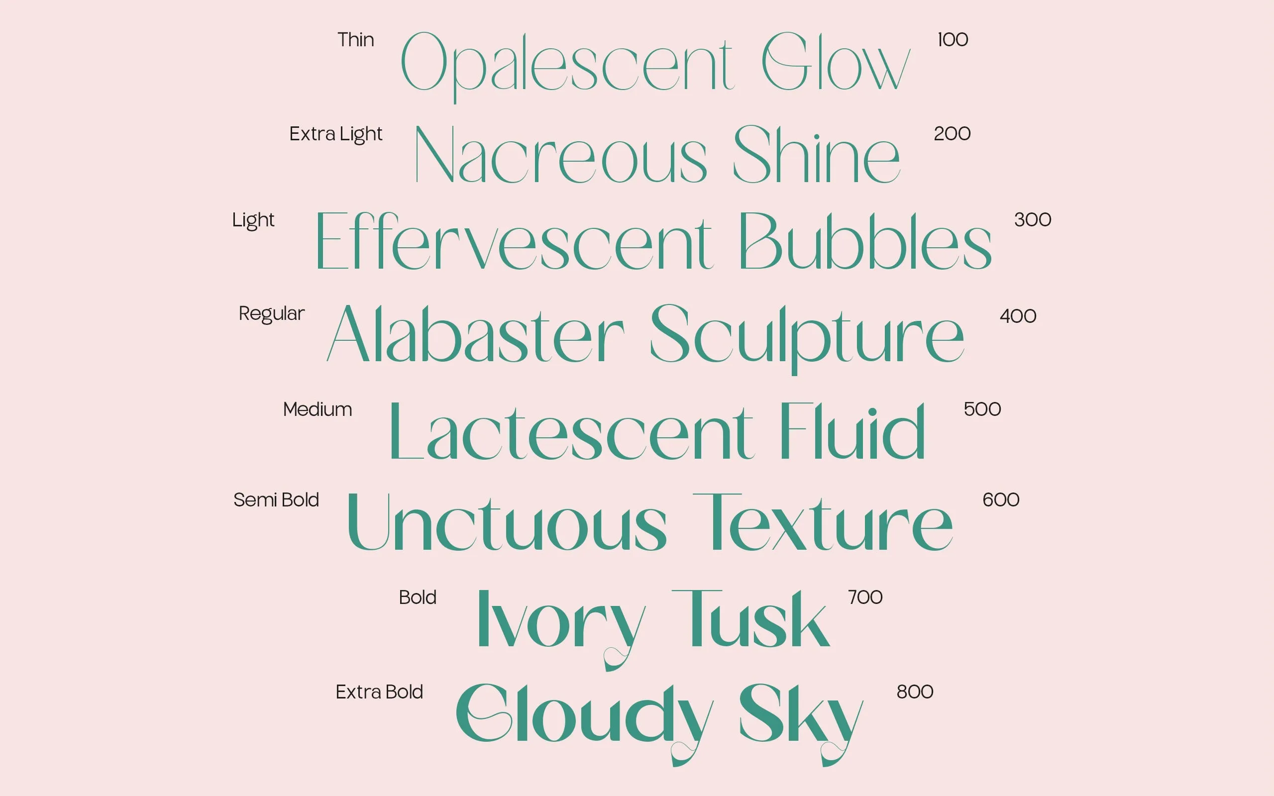 TBJ Milky – 8 Styles Boldly Sans