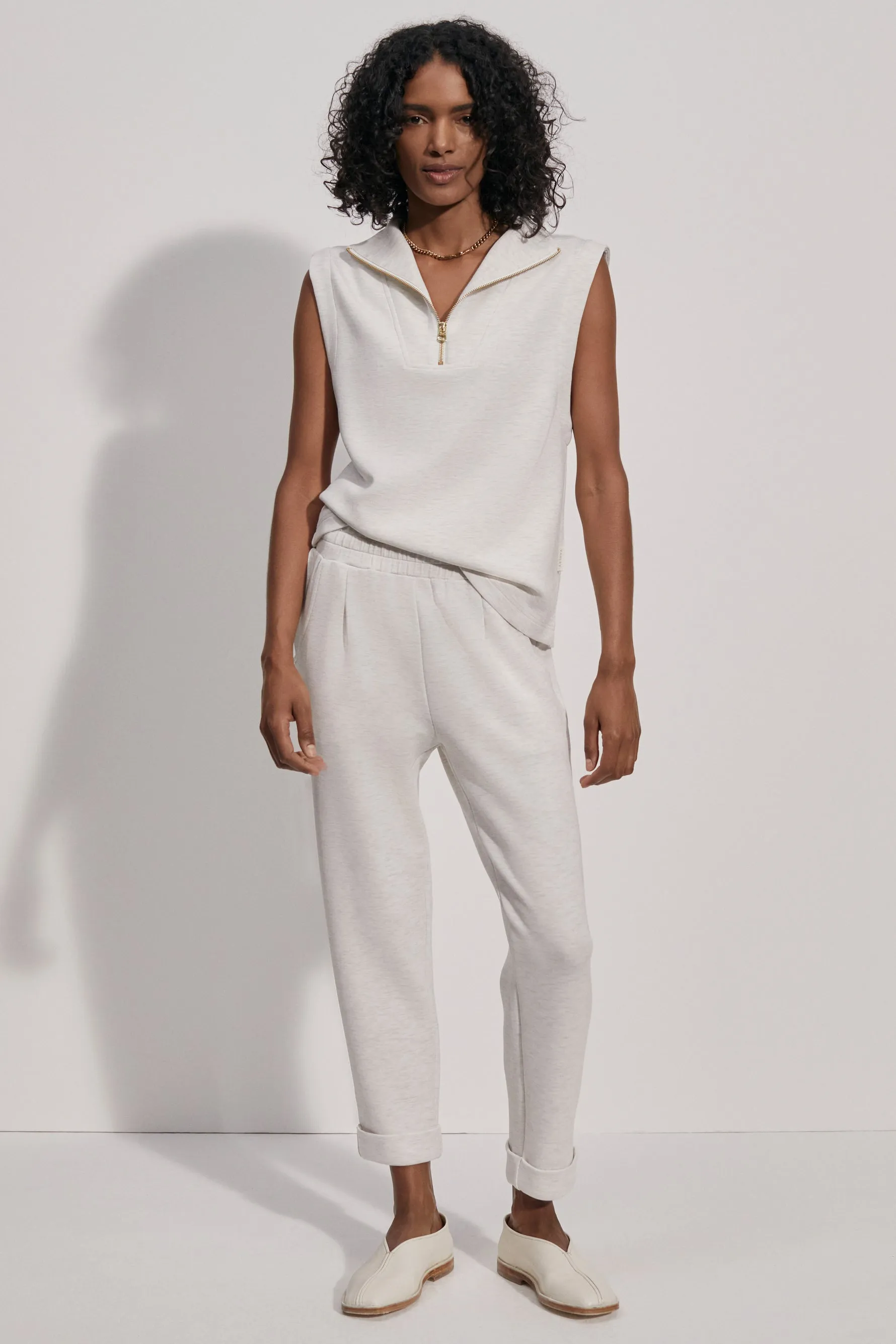 The Rolled Cuff Pant 25 - Ivory Marl