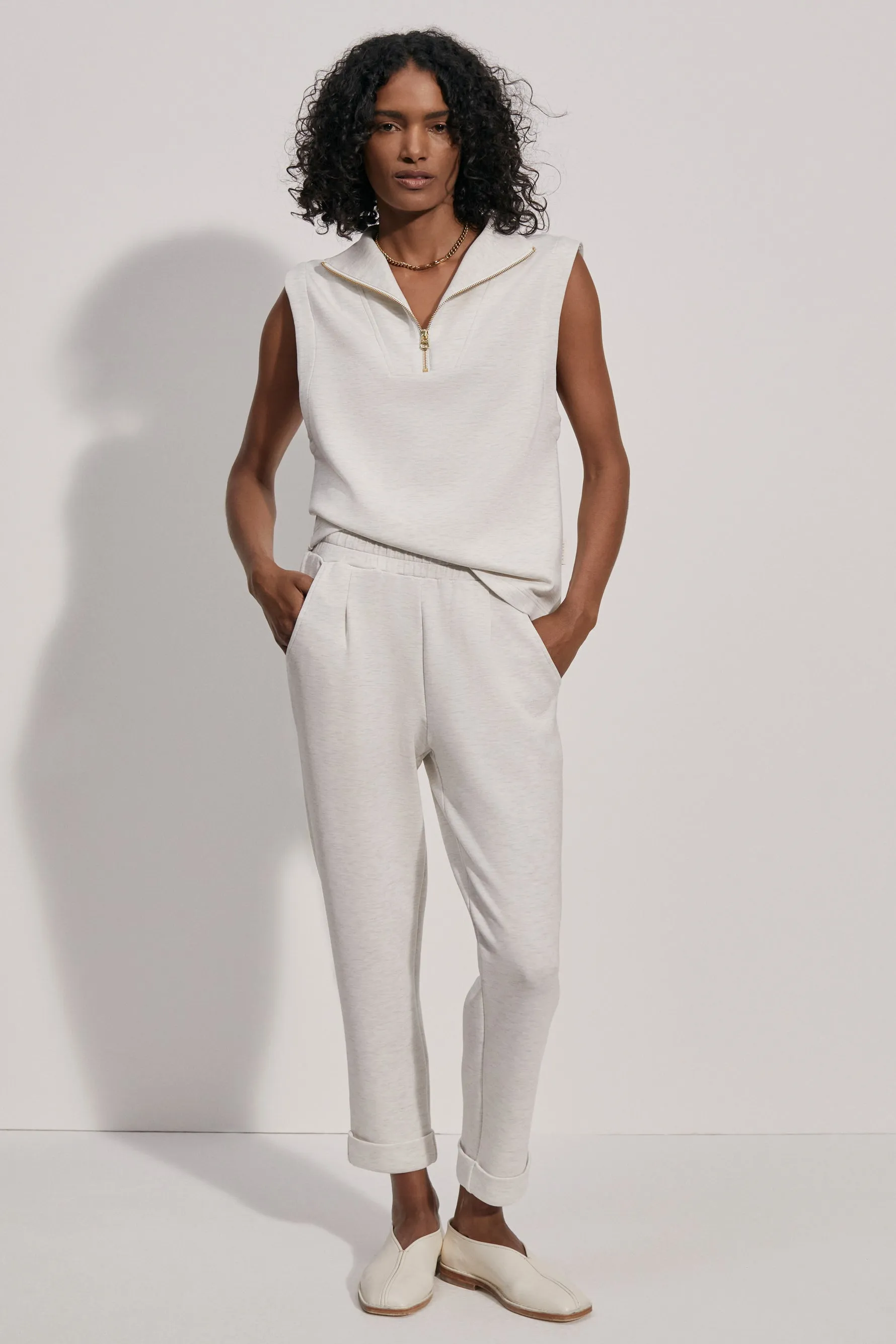 The Rolled Cuff Pant 25 - Ivory Marl