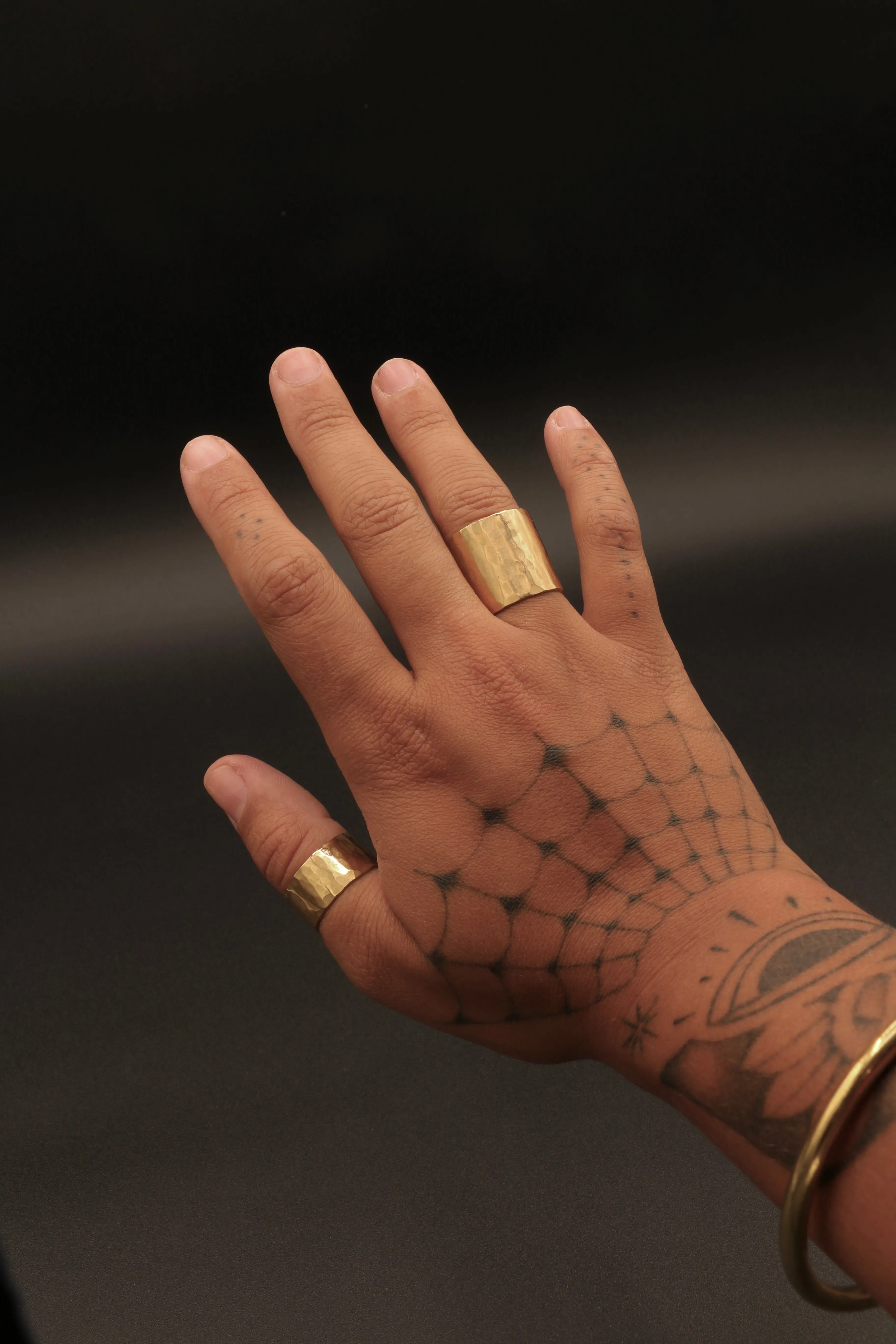 Thick Hammered Brass Rings
