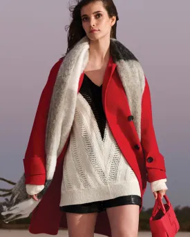 This Moment Oversized V-Neck Knit - Black/White