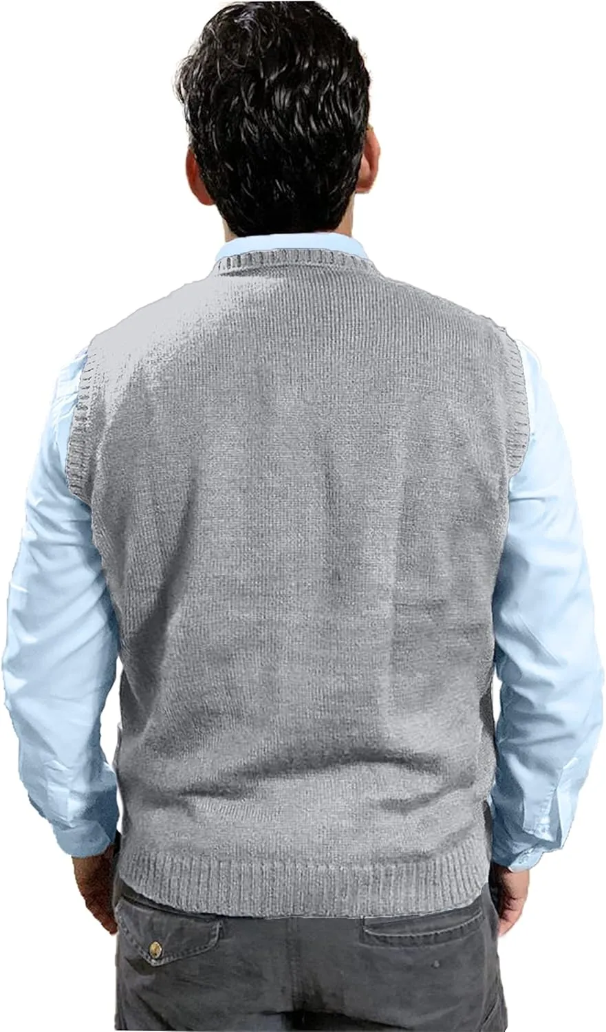 TINKUY Peru Men's Alpaca Wool V Neck Sweater Vest, S-4XL