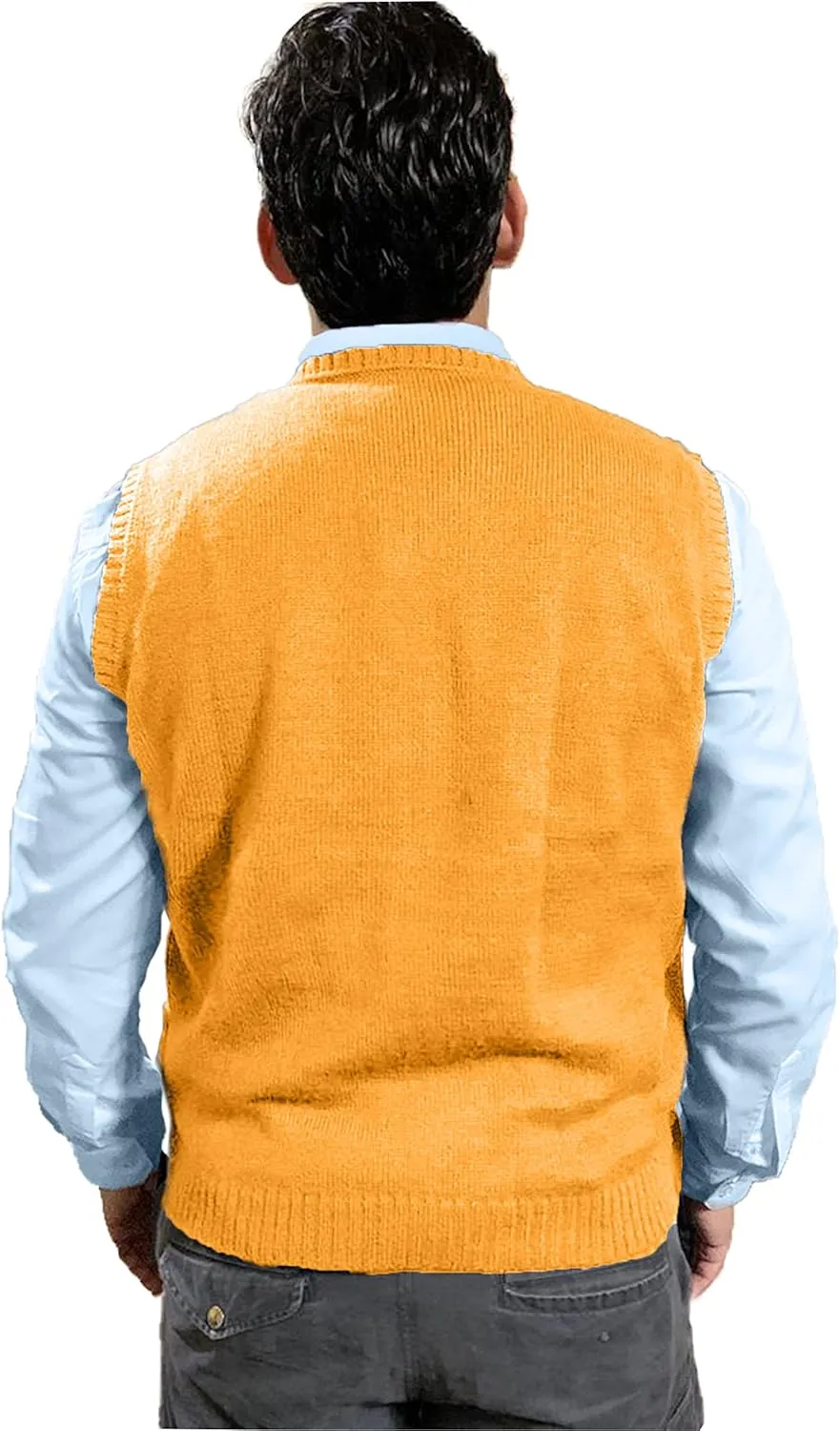 TINKUY Peru Men's Alpaca Wool V Neck Sweater Vest, S-4XL