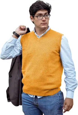 TINKUY Peru Men's Alpaca Wool V Neck Sweater Vest, S-4XL