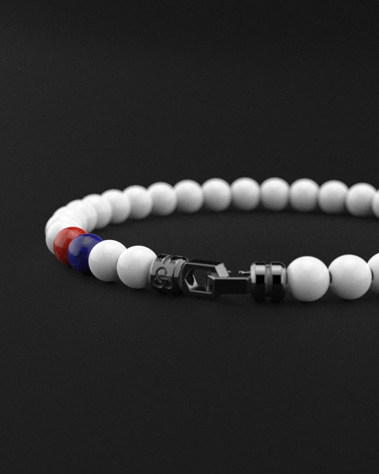 Tridacna   Lapis Lazuli   Red Coral Jade Bracelet 6mm | VERTEX