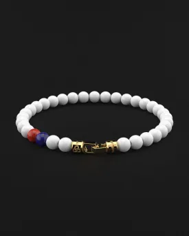 Tridacna   Lapis Lazuli   Red Coral Jade Bracelet 6mm | VERTEX