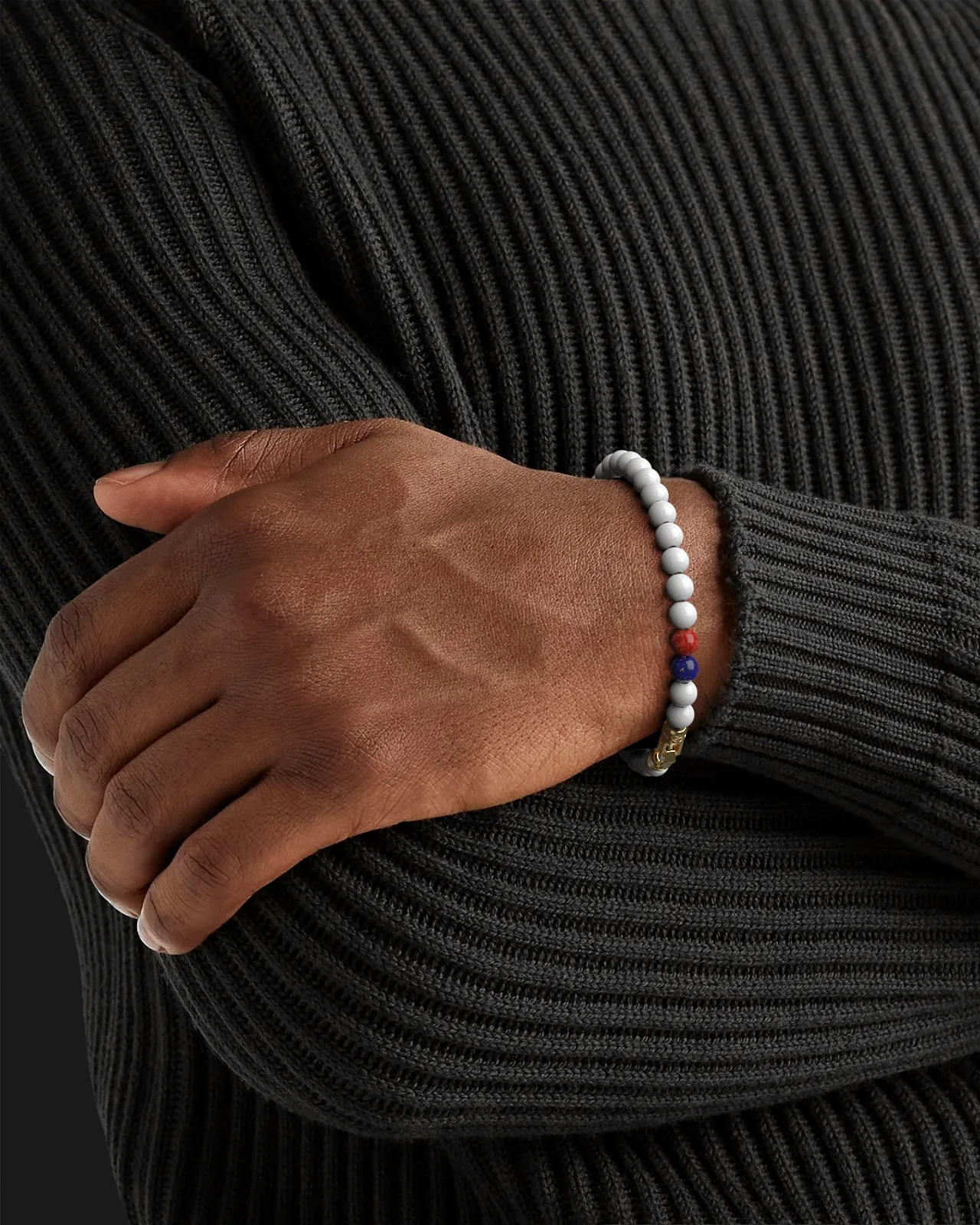 Tridacna   Lapis Lazuli   Red Coral Jade Bracelet 6mm | VERTEX