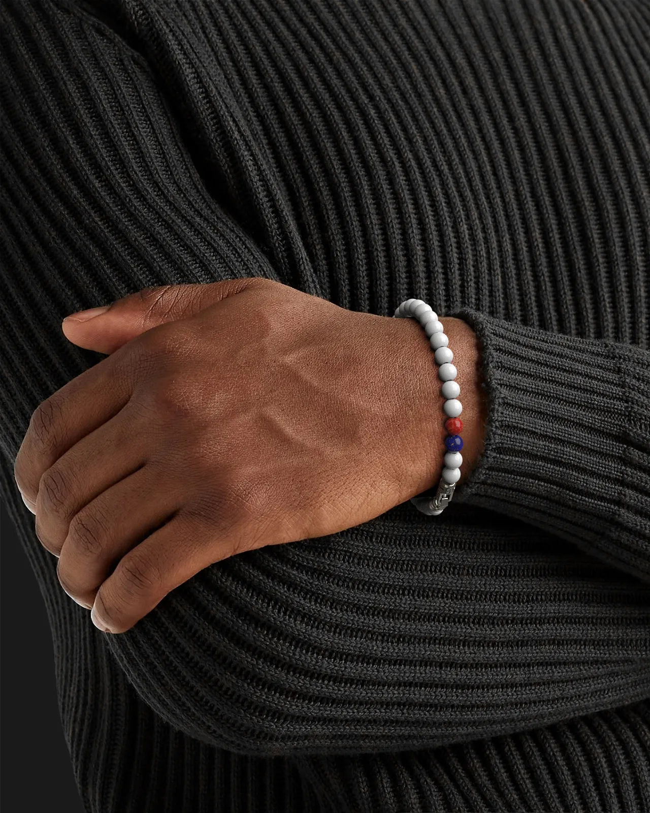 Tridacna   Lapis Lazuli   Red Coral Jade Bracelet 6mm | VERTEX