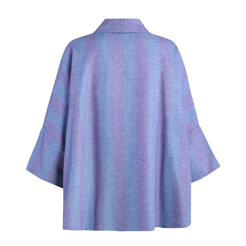 Trisha Cape, Purple & Blue Stripe