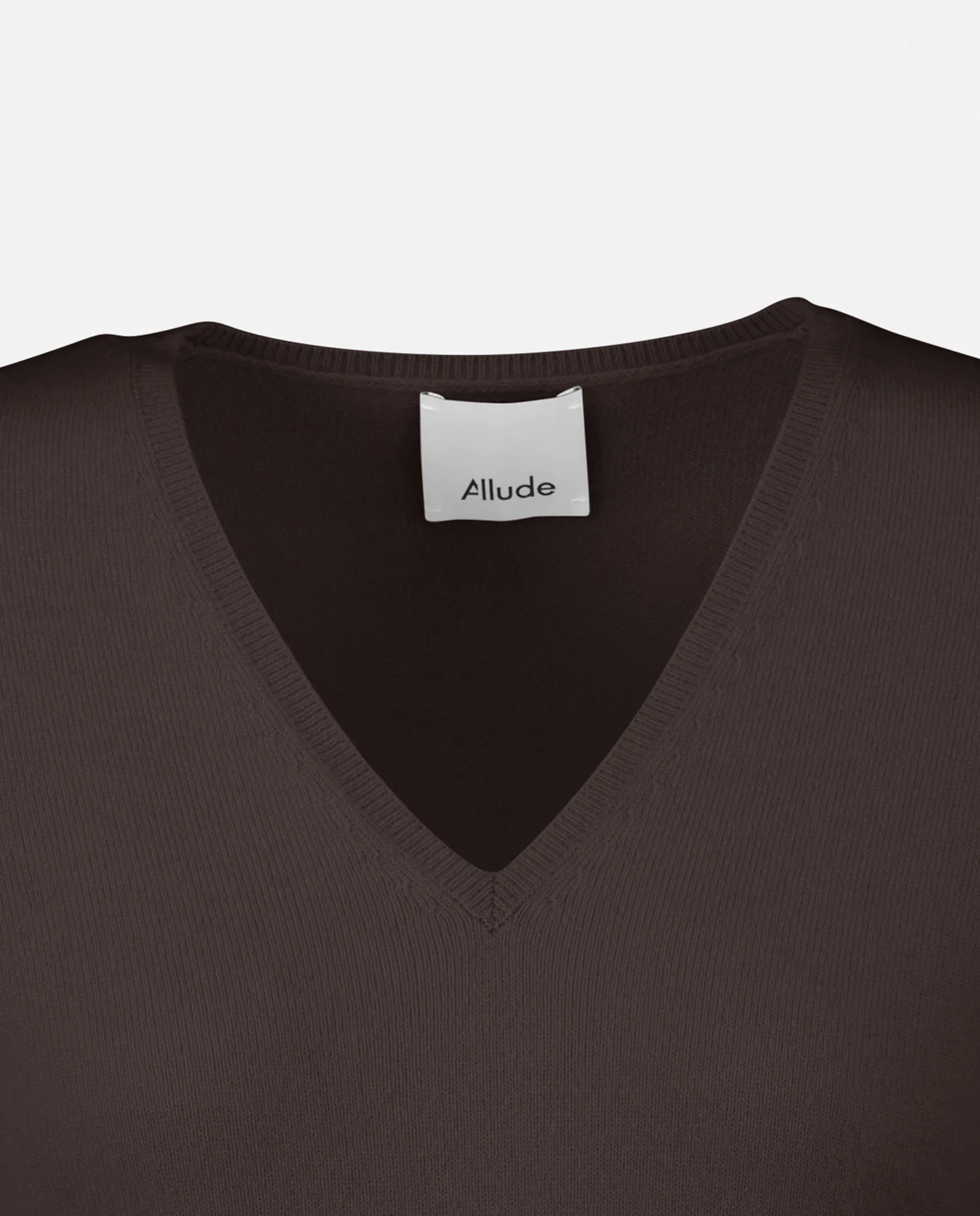 V-Pullover aus Cashmere in Braun