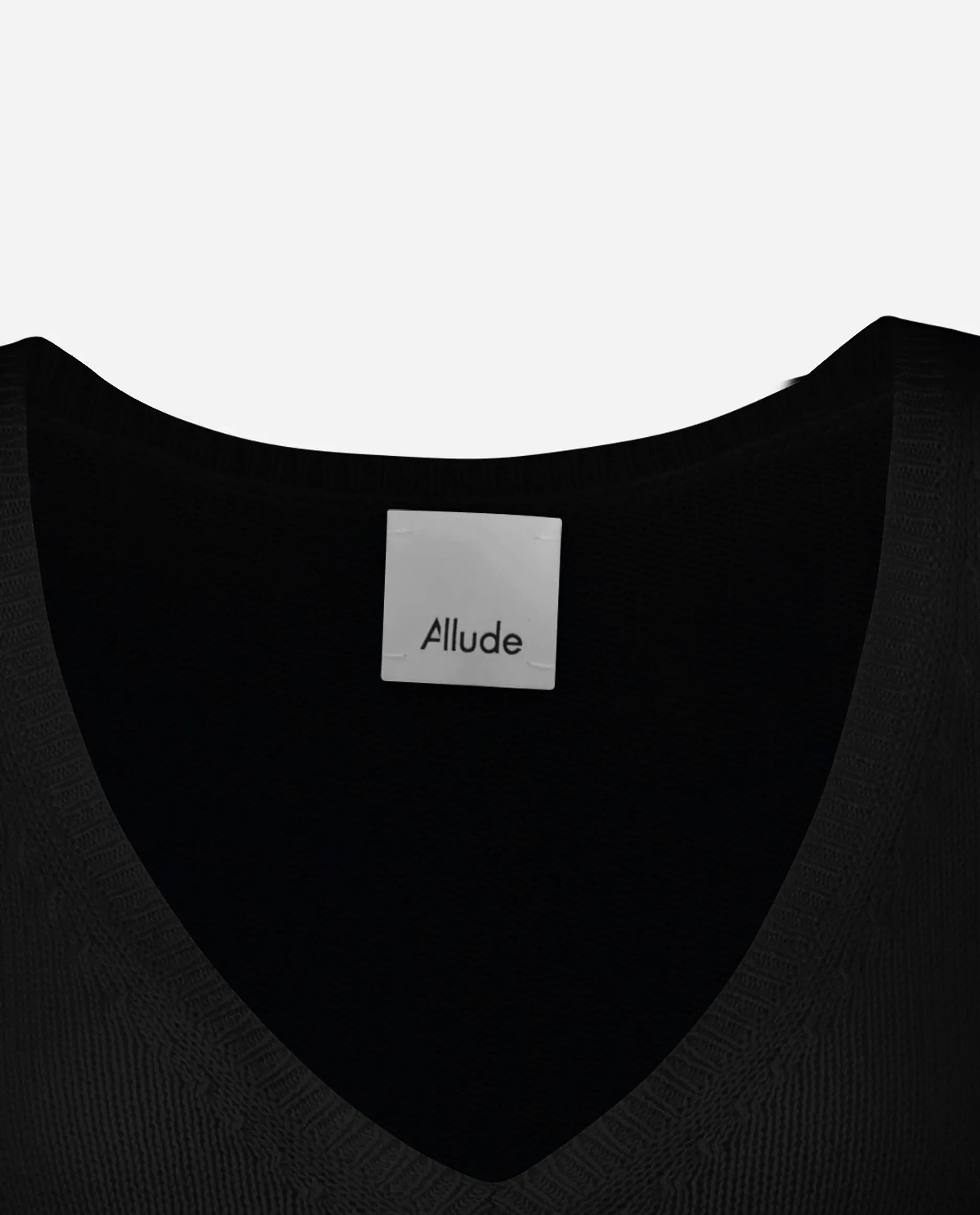 V-Pullover aus Cashmere-Mischung in Schwarz