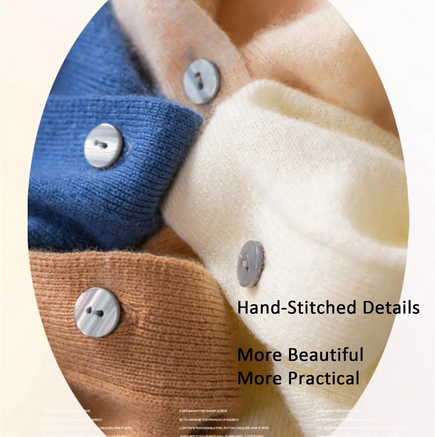 Women Cardigan Warm Cashmere Sweaters, 100% Cashmere Sweater Women's, O-Neck Cardigan Sweater Coat