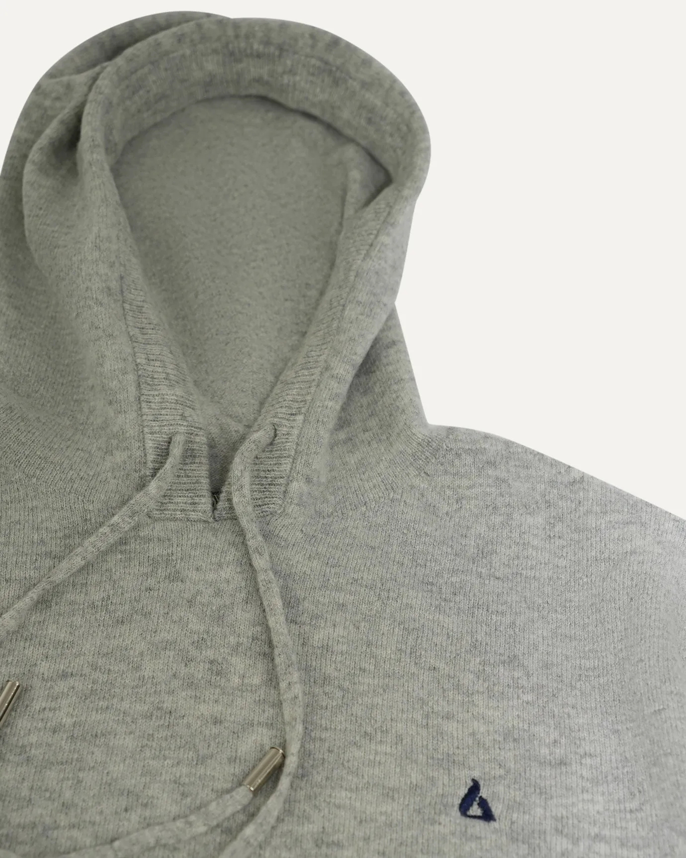 Wool Classy Hoodie - Gray & Navy Blue Logo
