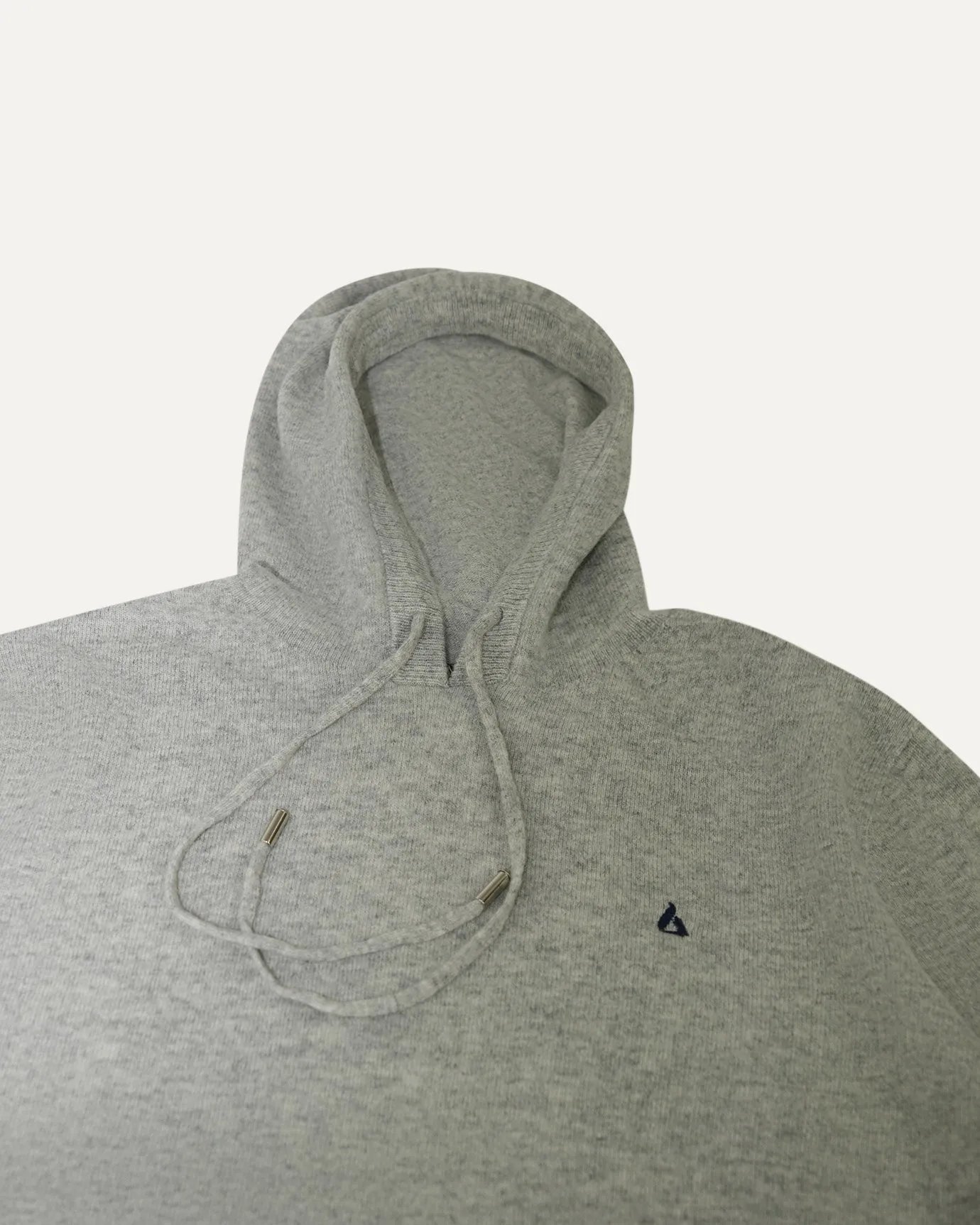 Wool Classy Hoodie - Gray & Navy Blue Logo