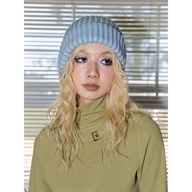 Wool Warm Two Color Cold Hat【s0000004341】