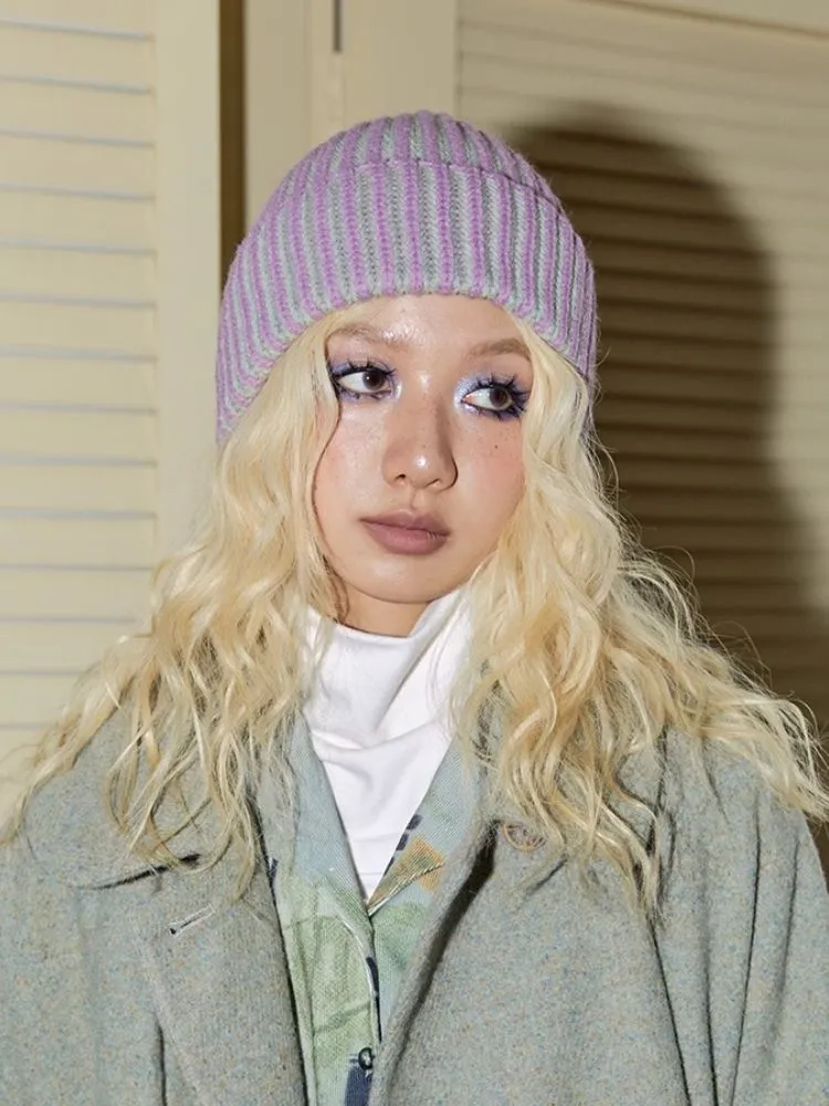 Wool Warm Two Color Cold Hat【s0000004341】
