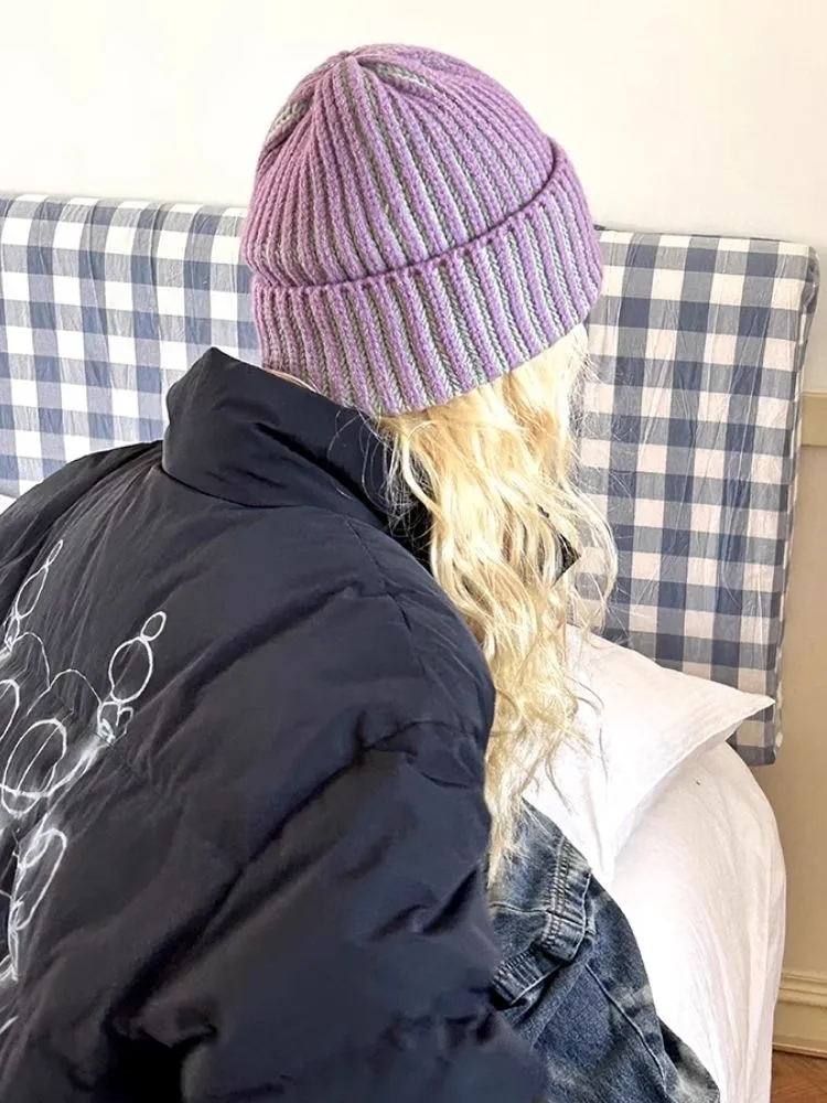 Wool Warm Two Color Cold Hat【s0000004341】
