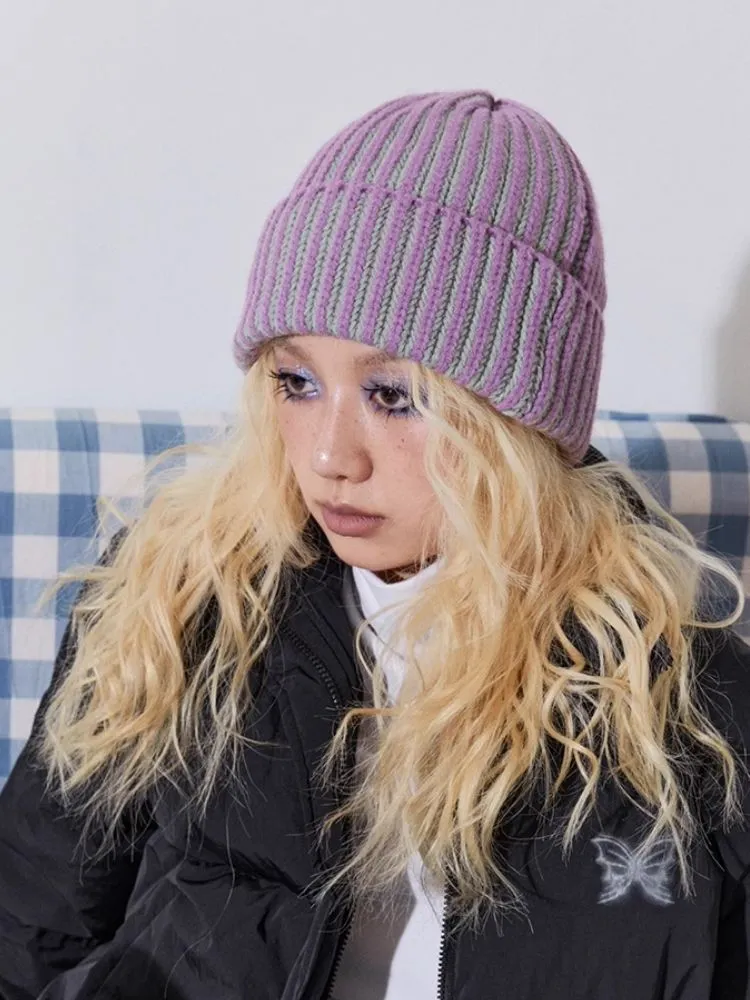 Wool Warm Two Color Cold Hat【s0000004341】