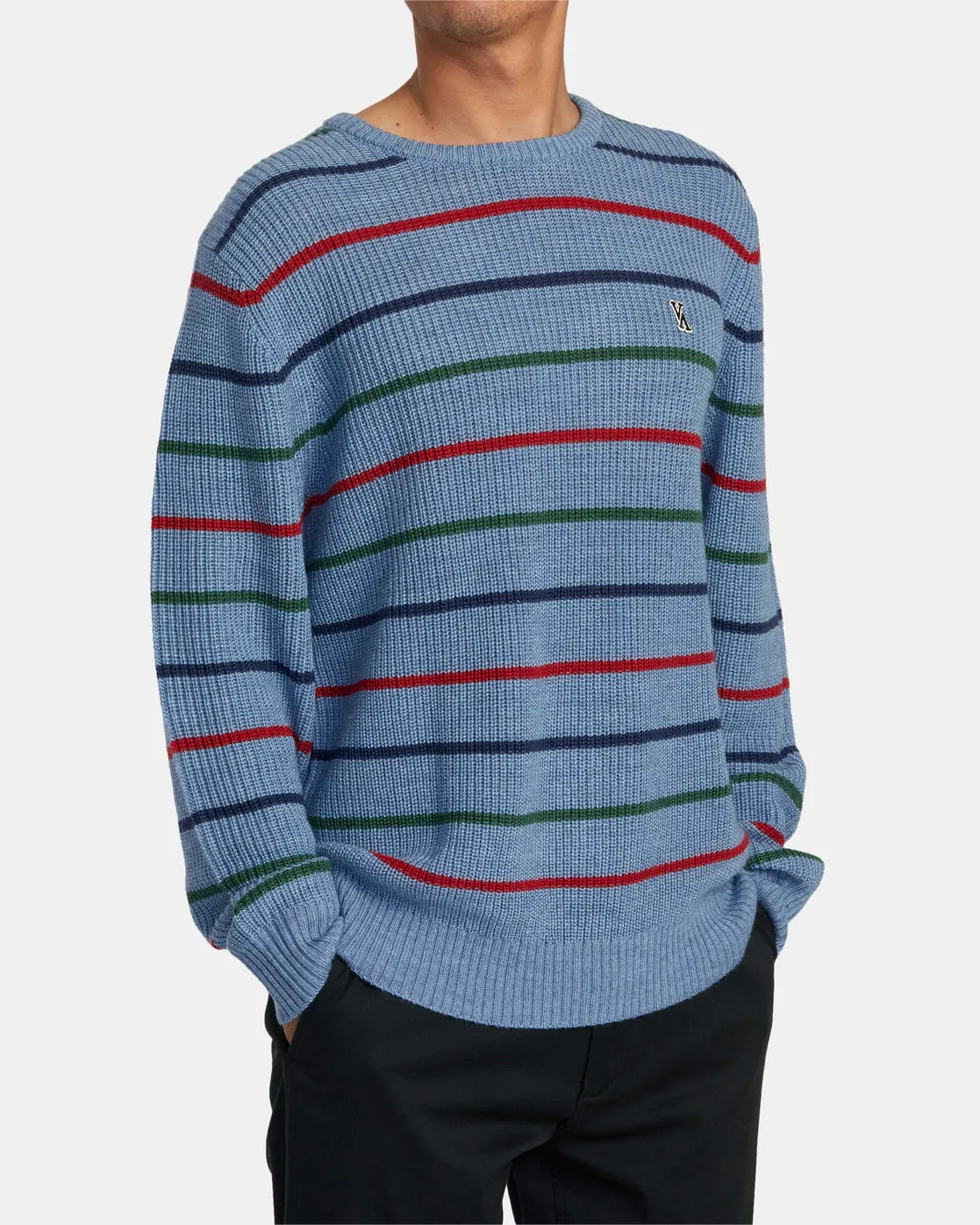 Yalla Stripe Sweater - Blue Heather