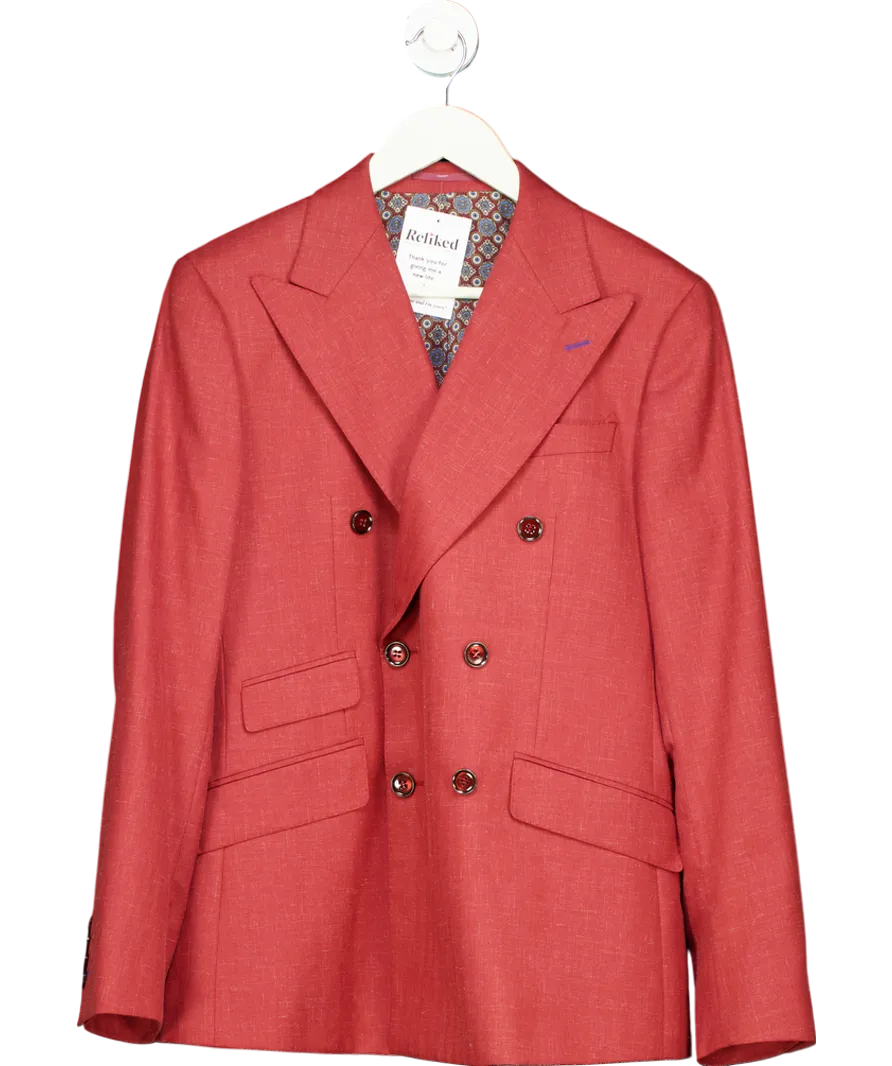 Zebel Red Double Breasted Wool Jacket UK 40" CHEST