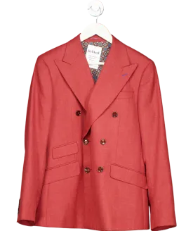 Zebel Red Double Breasted Wool Jacket UK 40" CHEST